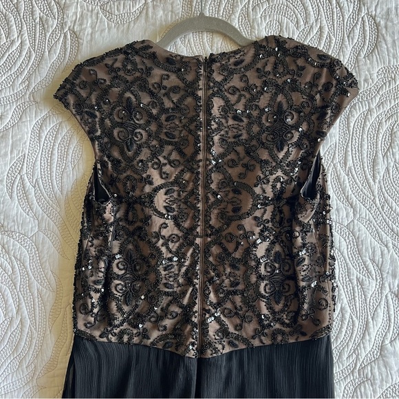 Tadashi Shoji Collection - Beaded Silk Maxi Dress - Black - Picture 8 of 13